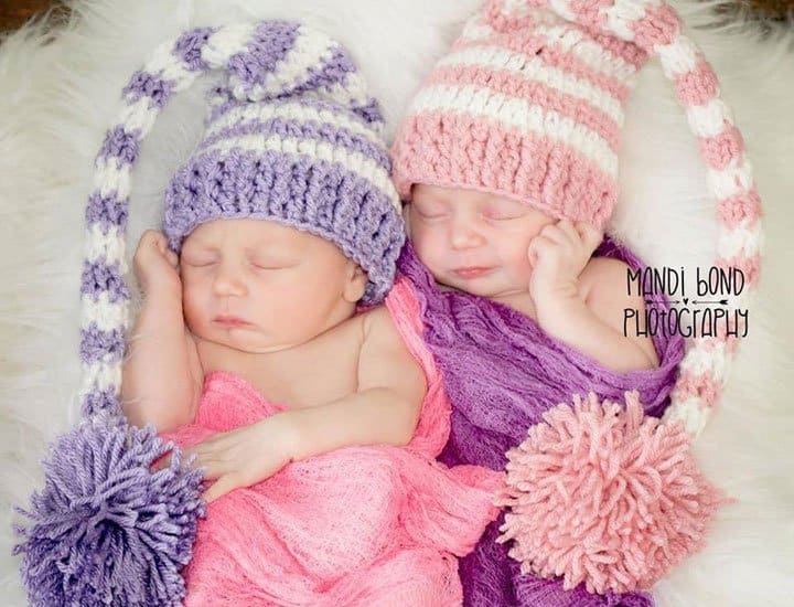 elf Christmas hats for twins