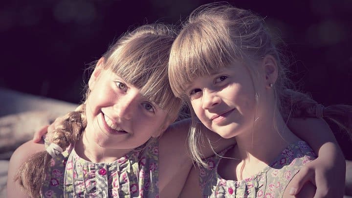 Identical twin girls