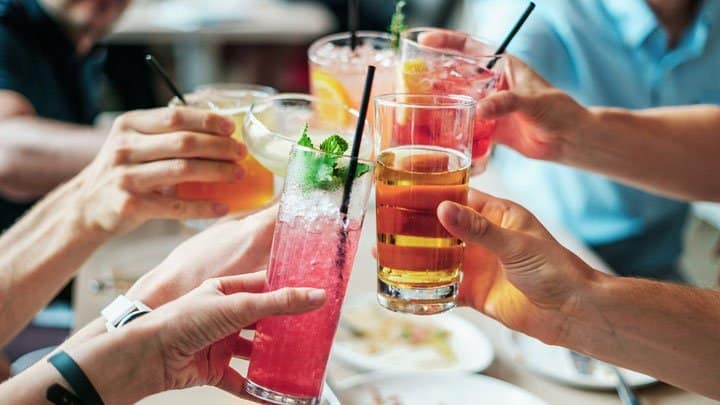 Toasting with alcohol