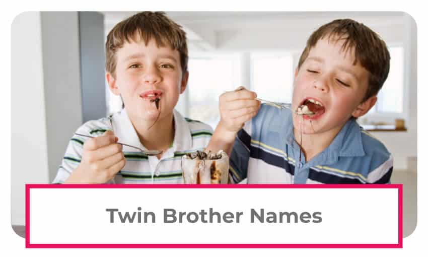 A collection of twin brother names. 