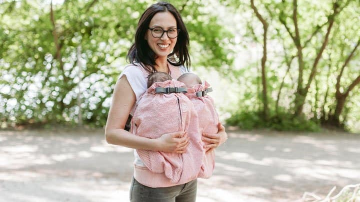 weego twin baby carrier red